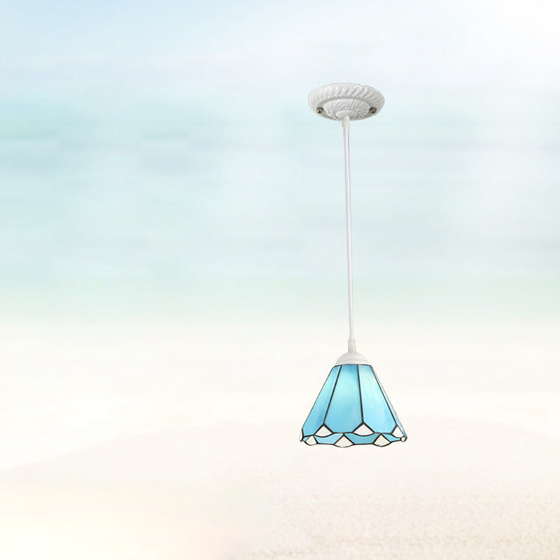 Lámpara colgante de vidrio tradicional Tiffany Hardware 1 - Luz para comedor 