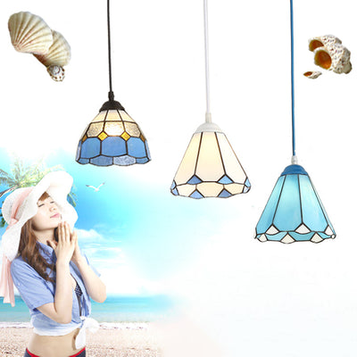 Traditionelle Tiffany Hardware Glas 1 - Licht Pendelleuchte für Esszimmer 