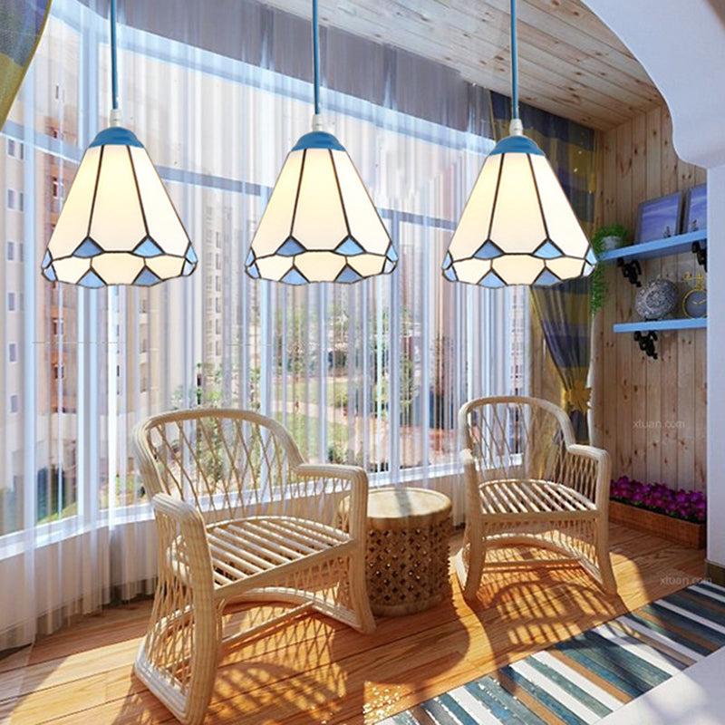Lámpara colgante de vidrio tradicional Tiffany Hardware 1 - Luz para comedor 
