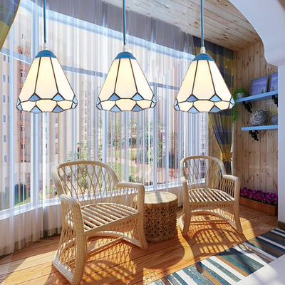 Traditionelle Tiffany Hardware Glas 1 - Licht Pendelleuchte für Esszimmer 