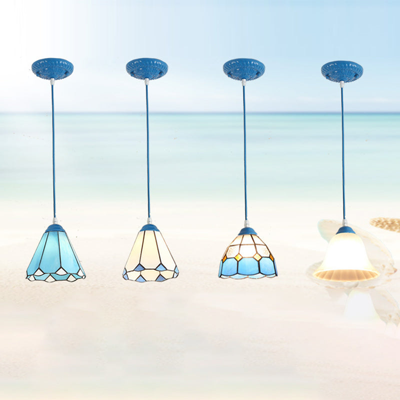 Lámpara colgante de vidrio tradicional Tiffany Hardware 1 - Luz para comedor 