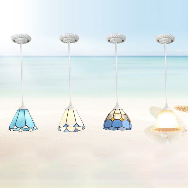 Lámpara colgante de vidrio tradicional Tiffany Hardware 1 - Luz para comedor 