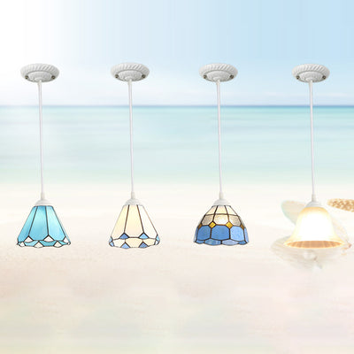 Traditionelle Tiffany Hardware Glas 1 - Licht Pendelleuchte für Esszimmer 