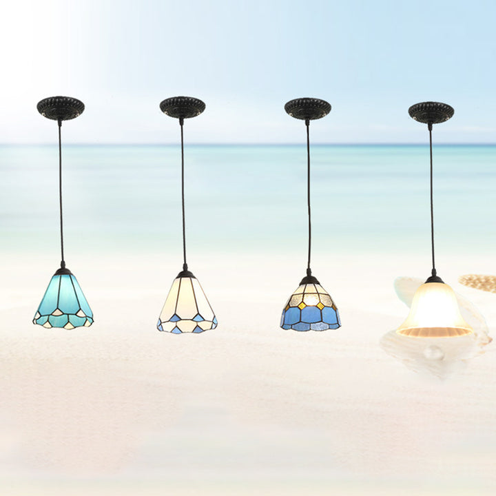Lámpara colgante de vidrio tradicional Tiffany Hardware 1 - Luz para comedor 