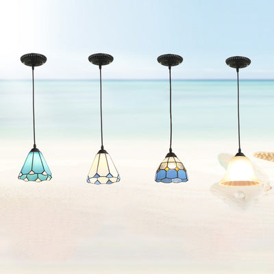 Traditionelle Tiffany Hardware Glas 1 - Licht Pendelleuchte für Esszimmer 