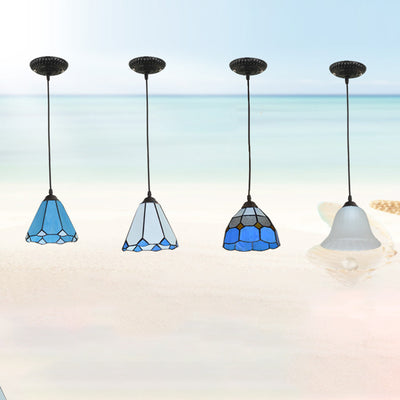 Traditionelle Tiffany Hardware Glas 1 - Licht Pendelleuchte für Esszimmer 