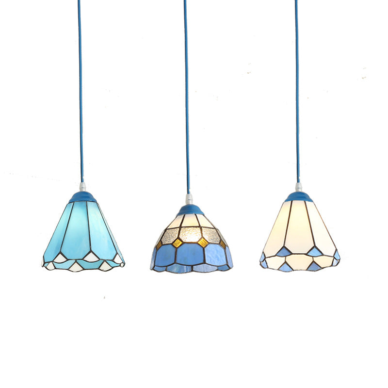 Traditionelle Tiffany Hardware Glas 1 - Licht Pendelleuchte für Esszimmer 