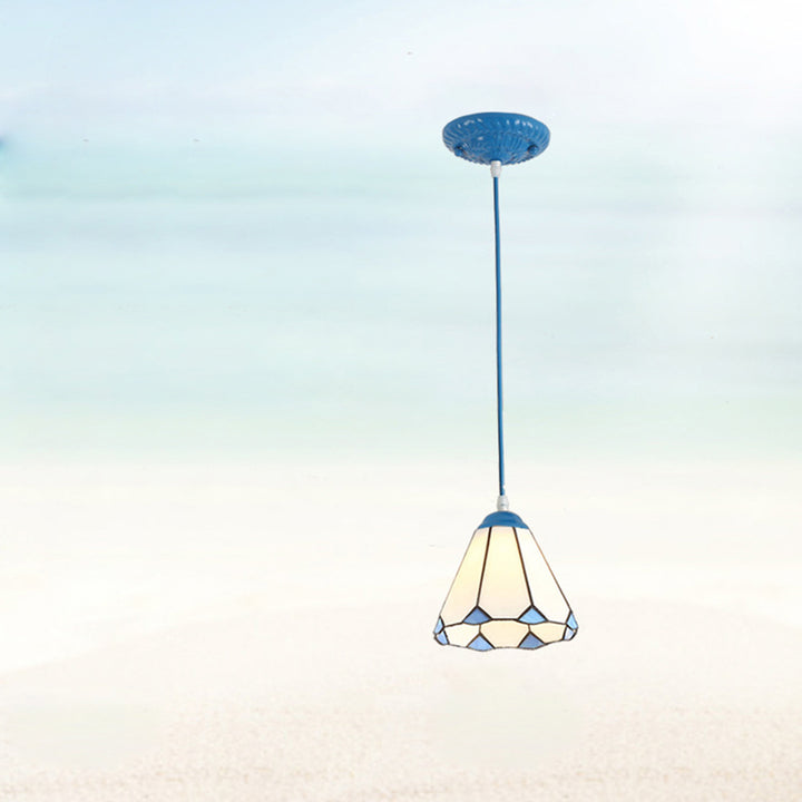 Lámpara colgante de vidrio tradicional Tiffany Hardware 1 - Luz para comedor 