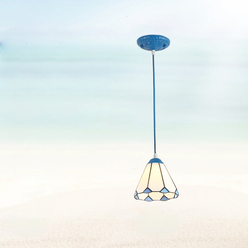 Traditionelle Tiffany Hardware Glas 1 - Licht Pendelleuchte für Esszimmer 