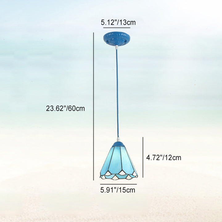 Lámpara colgante de vidrio tradicional Tiffany Hardware 1 - Luz para comedor 