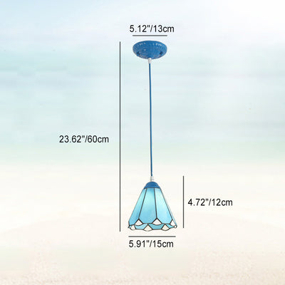 Traditionelle Tiffany Hardware Glas 1 - Licht Pendelleuchte für Esszimmer 
