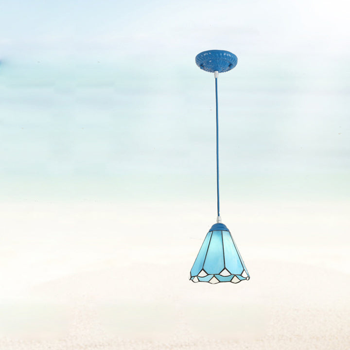 Lámpara colgante de vidrio tradicional Tiffany Hardware 1 - Luz para comedor 