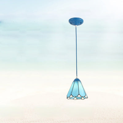 Traditionelle Tiffany Hardware Glas 1 - Licht Pendelleuchte für Esszimmer 