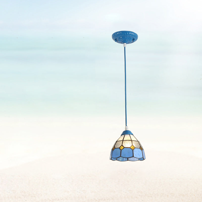 Traditionelle Tiffany Hardware Glas 1 - Licht Pendelleuchte für Esszimmer 