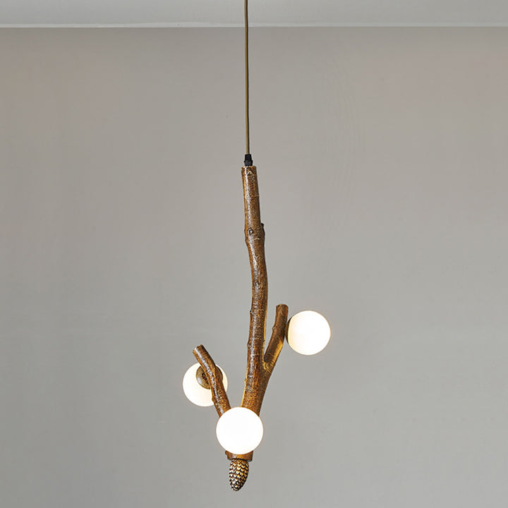 Contemporary Creative Branch Parrot Owl Resin Acrylic 3 - Light Pendant Light For Dining Room