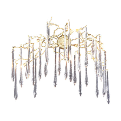 Moderne Art Deco Zweig Kristall Aluminium 5 - Licht Wandleuchte Lampe für Wohnzimmer 