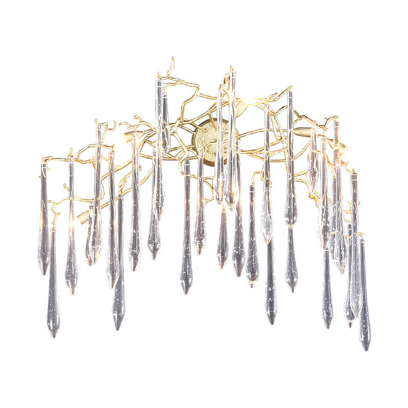 Moderne Art Deco Zweig Kristall Aluminium 5 - Licht Wandleuchte Lampe für Wohnzimmer 