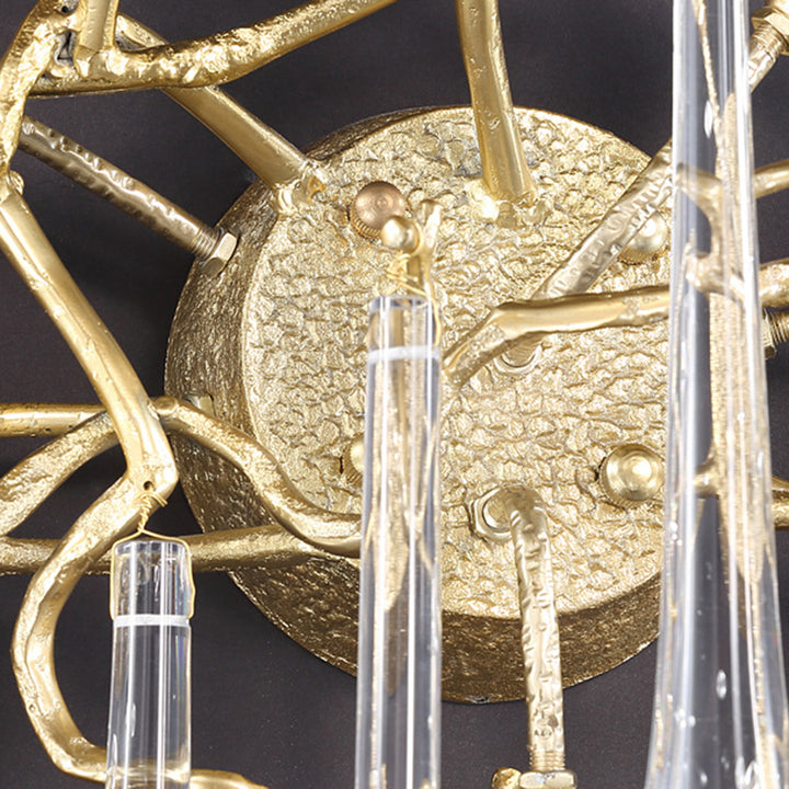 Lampe murale à 5 lumières en cristal et aluminium de style Art déco moderne pour salon 