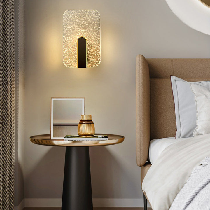 Aplique de pared LED de acrílico con forma de rectángulo cuadrado minimalista moderno para cabecera 