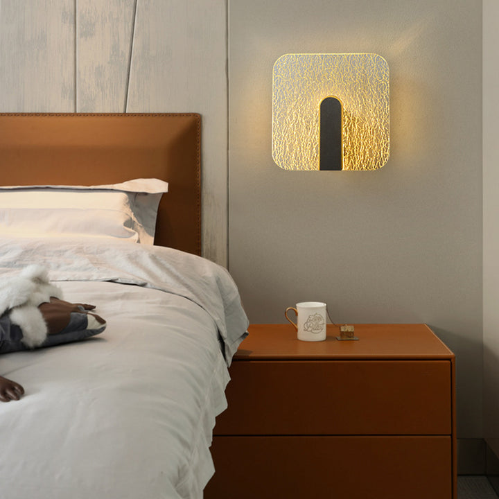 Aplique de pared LED de acrílico con forma de rectángulo cuadrado minimalista moderno para cabecera 