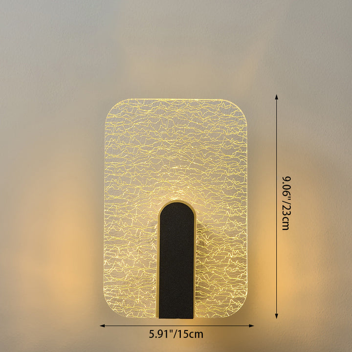 Aplique de pared LED de acrílico con forma de rectángulo cuadrado minimalista moderno para cabecera 