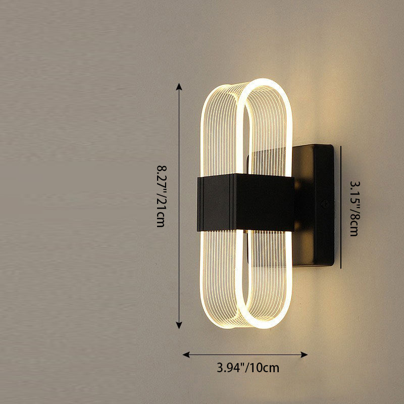 Applique Murale LED en Aluminium Rectangle Simplicité Moderne pour Salon 
