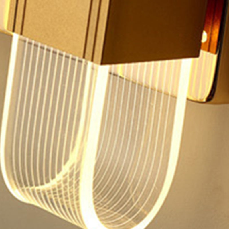 Applique Murale LED en Aluminium Rectangle Simplicité Moderne pour Salon 
