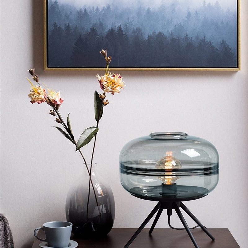 Lampe de table contemporaine en verre nordique fer 1 - lumière pour salon 