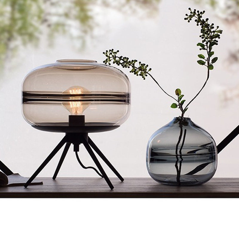 Lampe de table contemporaine en verre nordique fer 1 - lumière pour salon 