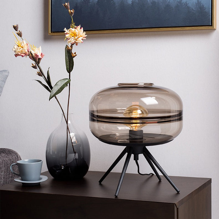 Lampe de table contemporaine en verre nordique fer 1 - lumière pour salon 