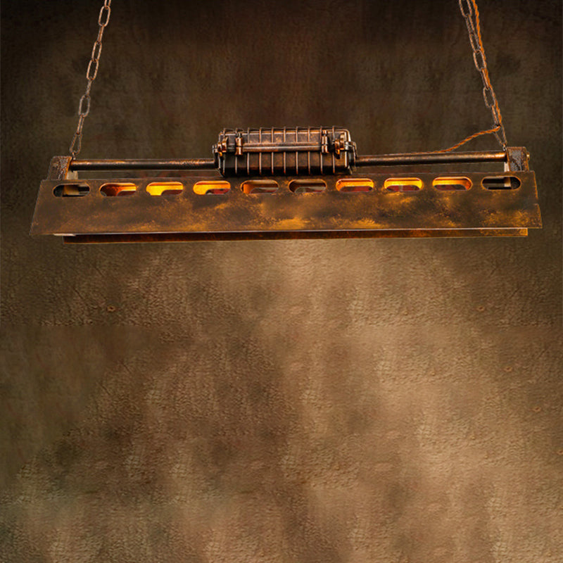 Lustre industriel contemporain en fer 4 lumières - Luminaire d&