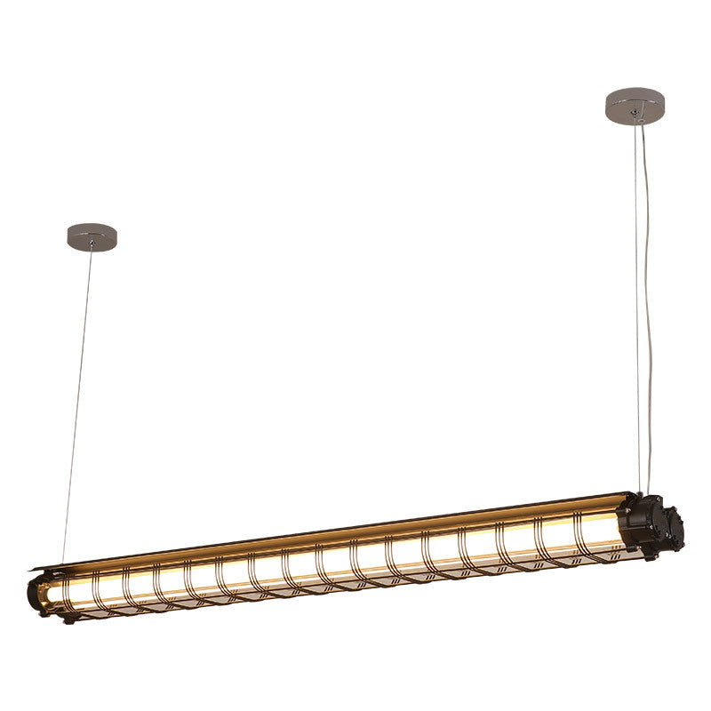 Contemporary Retro Round Tube Hardware Acrylic 1/2 - Light Chandelier Island Light For Dining Room