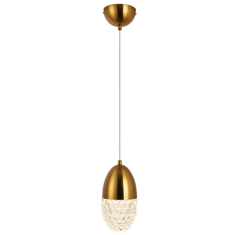 Modern Simplicity Oval Hardware Glass LED Pendant Light For Dining Room