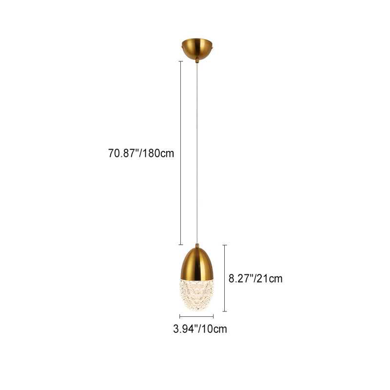 Modern Simplicity Oval Hardware Glass LED Pendant Light For Dining Room