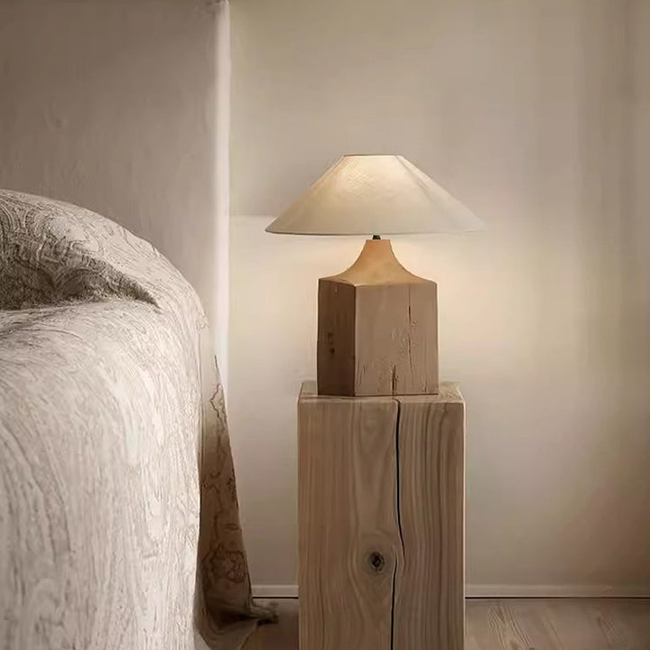 Lámpara de Mesa de Madera con Forma de Paraguas de Simplicidad Moderna 1 - Luz para Sala de Estar 