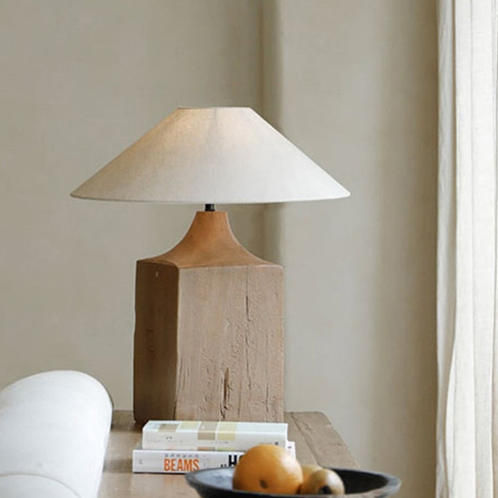 Lámpara de Mesa de Madera con Forma de Paraguas de Simplicidad Moderna 1 - Luz para Sala de Estar 
