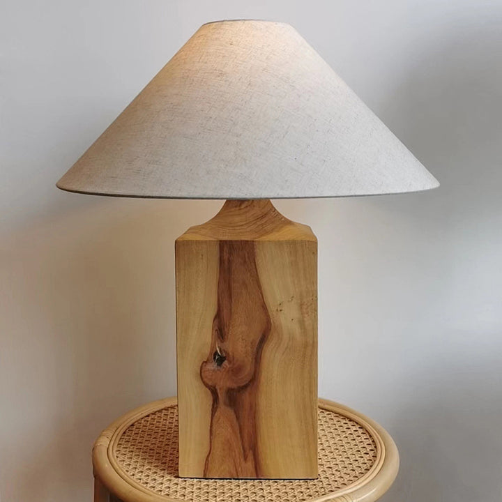Lámpara de Mesa de Madera con Forma de Paraguas de Simplicidad Moderna 1 - Luz para Sala de Estar 