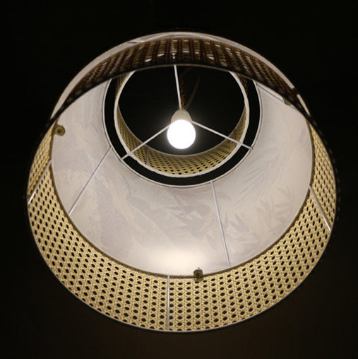 Traditionelle chinesische Rattan Stoff Malerei 1 - Licht Pendelleuchte für Esszimmer 