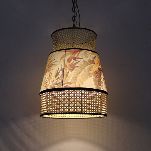 Traditionelle chinesische Rattan Stoff Malerei 1 - Licht Pendelleuchte für Esszimmer 