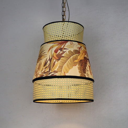 Traditionelle chinesische Rattan Stoff Malerei 1 - Licht Pendelleuchte für Esszimmer 