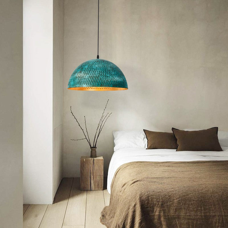 Moderno Art Deco Hemisferio de Hierro 1 - Luz Colgante para Comedor 