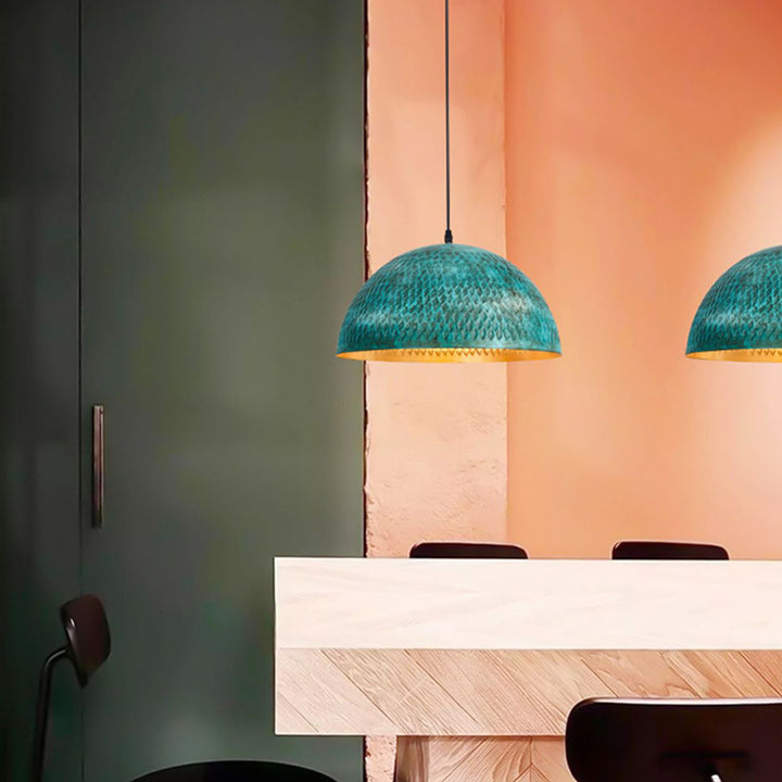 Moderno Art Deco Hemisferio de Hierro 1 - Luz Colgante para Comedor 