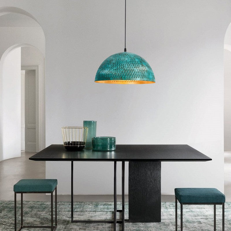 Moderno Art Deco Hemisferio de Hierro 1 - Luz Colgante para Comedor 