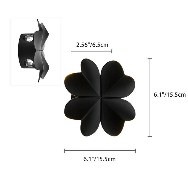 Applique murale LED étanche en aluminium moderne et créative en forme de trèfle à quatre feuilles pour patios extérieurs 