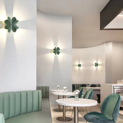 Contemporary Creative Four Leaf Clover Aluminum Waterproof LED Wall Sconce Lamp For Outdoor Patios