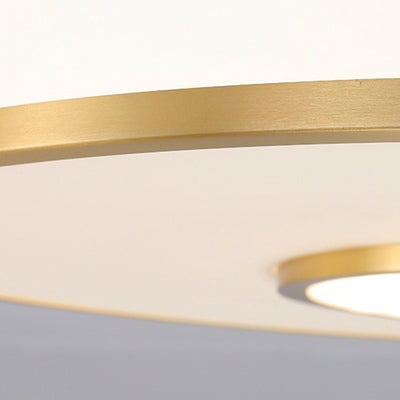 Traditionelle chinesische runde Lotus Acryl Kupfer LED Unterputz Deckenleuchte für Wohnzimmer 