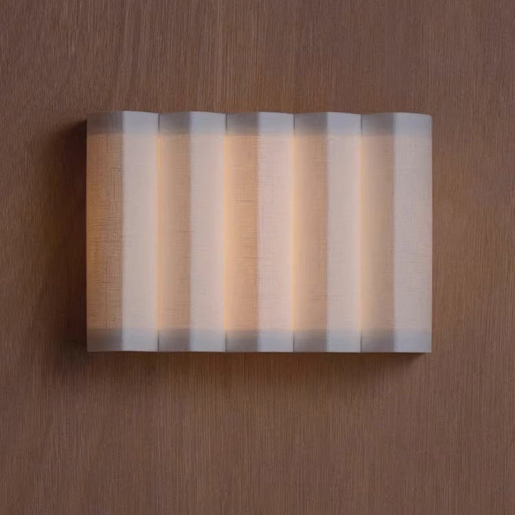 Modern Art Deco Rectangle Fabric LED Wall Sconce Lamp For Bedroom