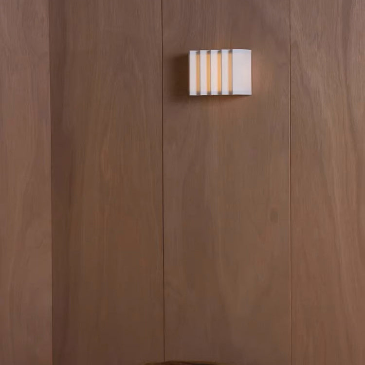 Modern Art Deco Rectangle Fabric LED Wall Sconce Lamp For Bedroom