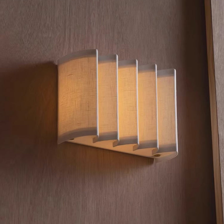 Modern Art Deco Rectangle Fabric LED Wall Sconce Lamp For Bedroom