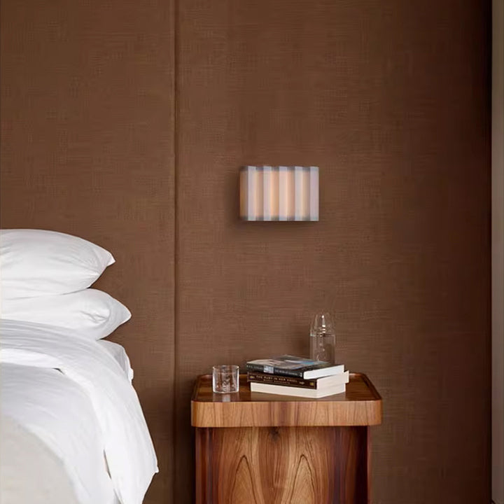 Modern Art Deco Rectangle Fabric LED Wall Sconce Lamp For Bedroom